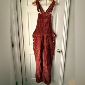 American Eagle Rust Corduroy Overalls